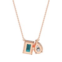 Pear and Emerald Toi et Moi Necklace
