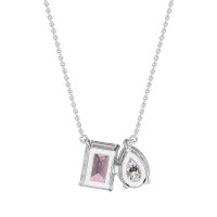 Pear and Emerald Toi et Moi Necklace