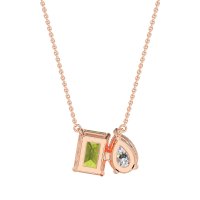 Pear and Emerald Toi et Moi Necklace