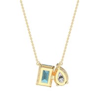 Pear and Emerald Toi et Moi Necklace