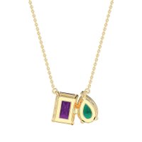 Pear and Emerald Toi et Moi Necklace