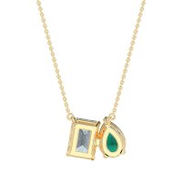 Pear and Emerald Toi et Moi Necklace