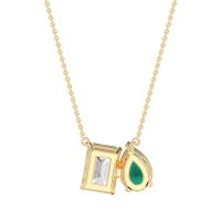 Pear and Emerald Toi et Moi Necklace
