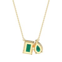 Pear and Emerald Toi et Moi Necklace