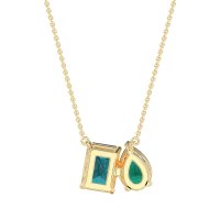 Pear and Emerald Toi et Moi Necklace