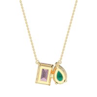 Pear and Emerald Toi et Moi Necklace