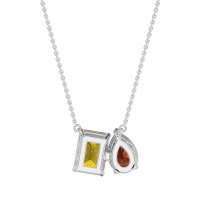 Pear and Emerald Toi et Moi Necklace