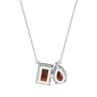 Pear and Emerald Toi et Moi Necklace