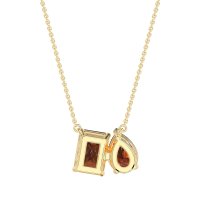 Pear and Emerald Toi et Moi Necklace