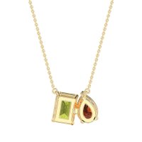 Pear and Emerald Toi et Moi Necklace