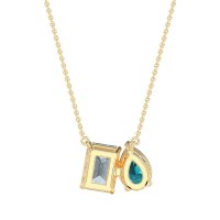 Pear and Emerald Toi et Moi Necklace
