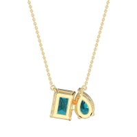 Pear and Emerald Toi et Moi Necklace