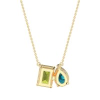 Pear and Emerald Toi et Moi Necklace