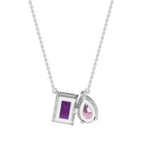 Pear and Emerald Toi et Moi Necklace