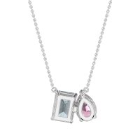 Pear and Emerald Toi et Moi Necklace