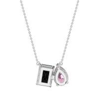 Pear and Emerald Toi et Moi Necklace