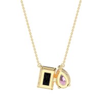 Pear and Emerald Toi et Moi Necklace