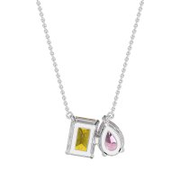 Pear and Emerald Toi et Moi Necklace