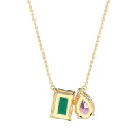 Pear and Emerald Toi et Moi Necklace