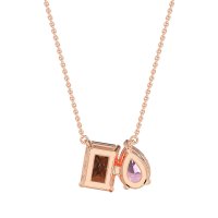 Pear and Emerald Toi et Moi Necklace