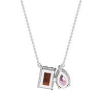 Pear and Emerald Toi et Moi Necklace