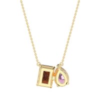Pear and Emerald Toi et Moi Necklace
