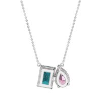 Pear and Emerald Toi et Moi Necklace