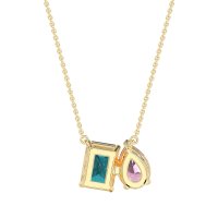 Pear and Emerald Toi et Moi Necklace
