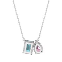 Pear and Emerald Toi et Moi Necklace