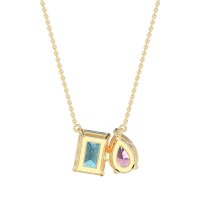 Pear and Emerald Toi et Moi Necklace