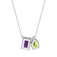 Pear and Emerald Toi et Moi Necklace