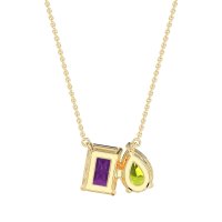 Pear and Emerald Toi et Moi Necklace