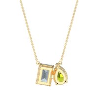 Pear and Emerald Toi et Moi Necklace