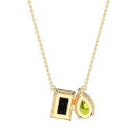 Pear and Emerald Toi et Moi Necklace
