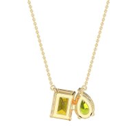 Pear and Emerald Toi et Moi Necklace