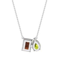 Pear and Emerald Toi et Moi Necklace