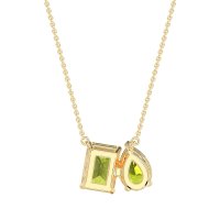 Pear and Emerald Toi et Moi Necklace