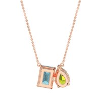 Pear and Emerald Toi et Moi Necklace