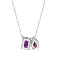 Pear and Emerald Toi et Moi Necklace