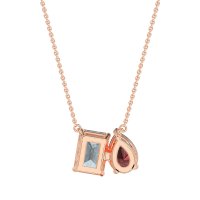 Pear and Emerald Toi et Moi Necklace