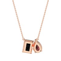 Pear and Emerald Toi et Moi Necklace