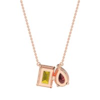 Pear and Emerald Toi et Moi Necklace
