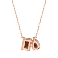 Pear and Emerald Toi et Moi Necklace