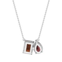 Pear and Emerald Toi et Moi Necklace