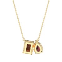 Pear and Emerald Toi et Moi Necklace
