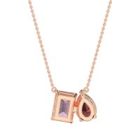 Pear and Emerald Toi et Moi Necklace