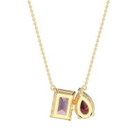 Pear and Emerald Toi et Moi Necklace