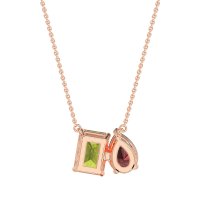 Pear and Emerald Toi et Moi Necklace