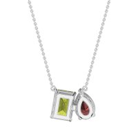 Pear and Emerald Toi et Moi Necklace
