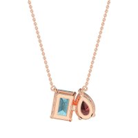 Pear and Emerald Toi et Moi Necklace